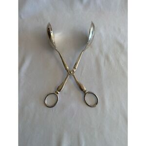 Vintage Leonard Silver Plate Scissor Salad Serving Tongs Made in Italy
